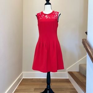 H&M RED LACE DRESS SIZE 8